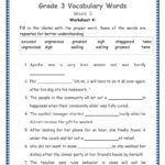 Grade 3 Vocabulary Worksheets Week 3 Lets Share Knowledge