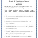 Grade 4 Vocabulary Words And Worksheets Lets Share Knowledge