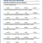 Grade 4 Vocabulary Worksheet Words And Their Meanings Vocabulary