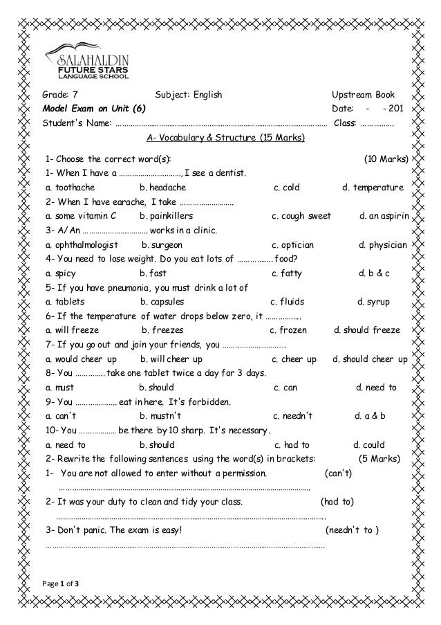 Language Worksheets For Grade 6