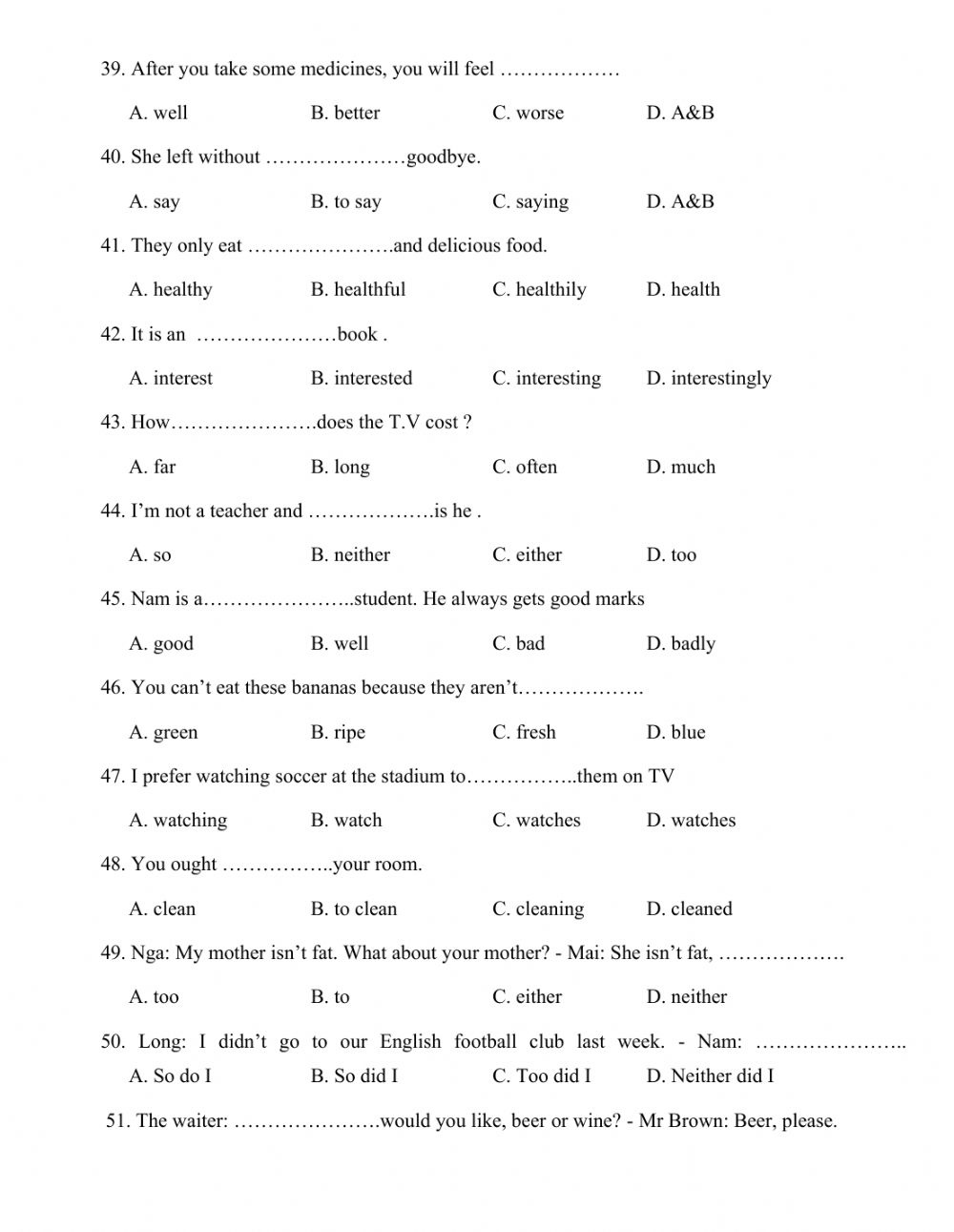 Math Skills Worksheets Grade 7