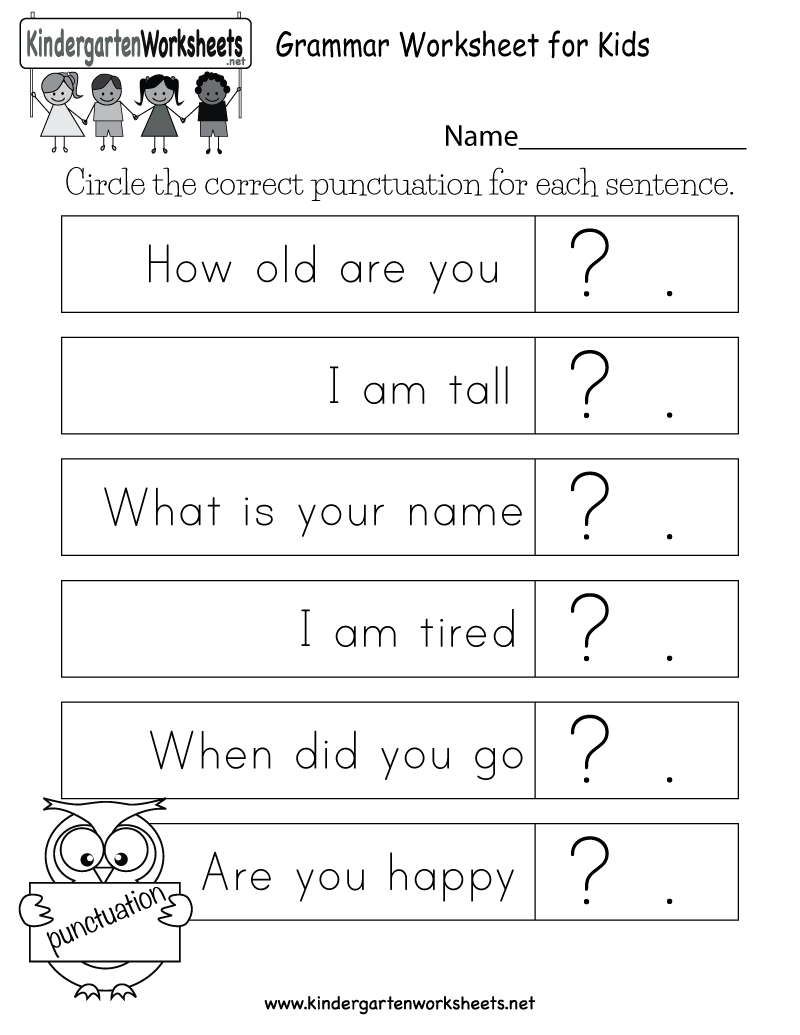 Grammar Worksheet For Kids Free Kindergarten English Worksheet