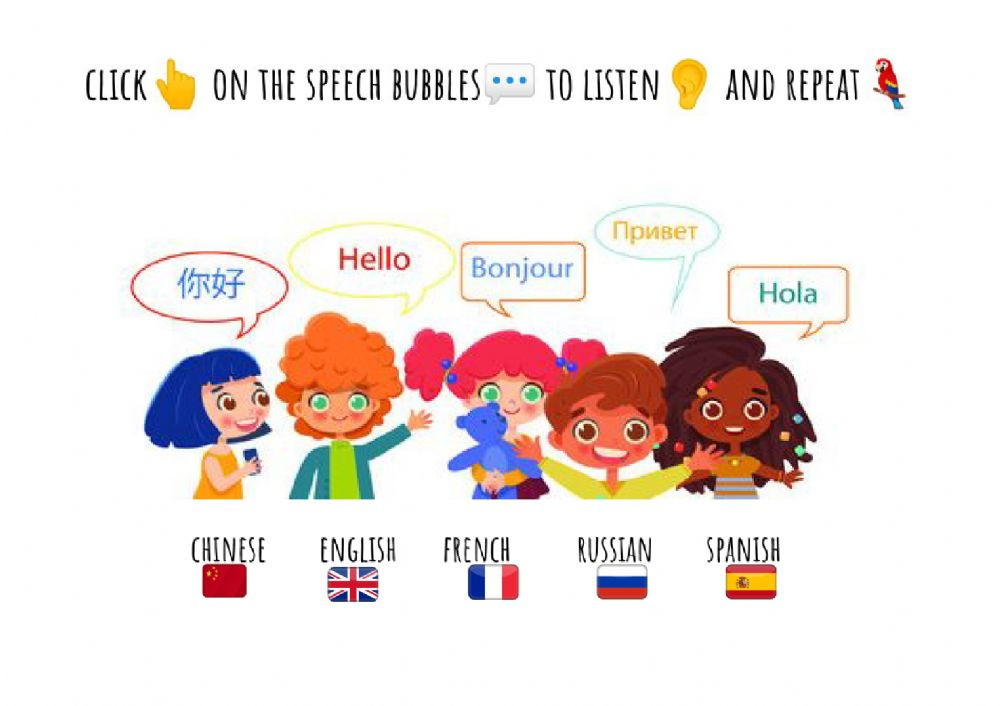 Hello In Different Languages Worksheet