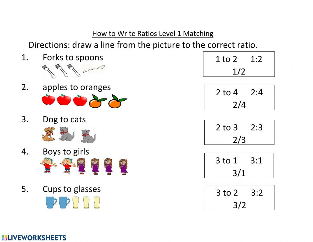 How To Write Ratios Interactive Worksheet