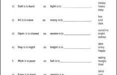 Hungry For More Analogies Free 2nd Grade English Worksheet Word