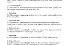 Hyperbole And Understatement Worksheet 3 Answers