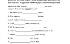 Hyperbole Figurative Language Worksheets Figurative Language