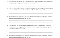 Identifying Figurative Language Worksheet 1