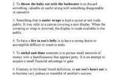 Idioms Worksheet 5 Answers