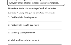 Idioms Worksheet Meanings Part 2 Beginner Figure Of Speech Speech
