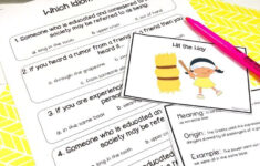 Idioms Worksheets Cards Figurative Language Worksheets Idioms