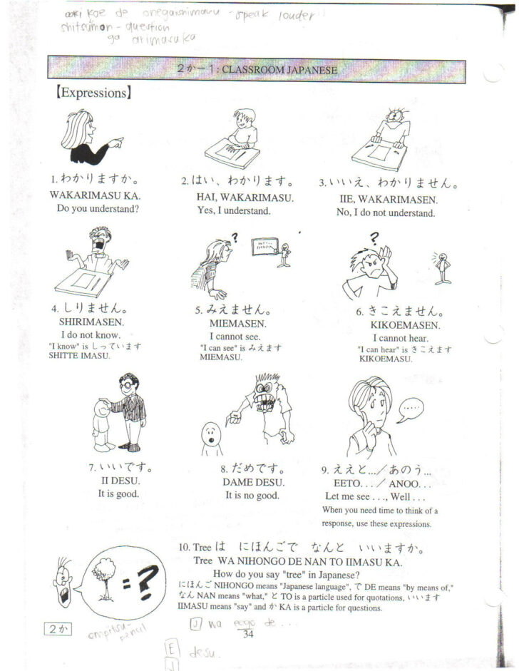 Free Printable Japanese Language Worksheets