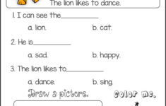 Kindergarten English Worksheets Best Coloring Pages For Kids
