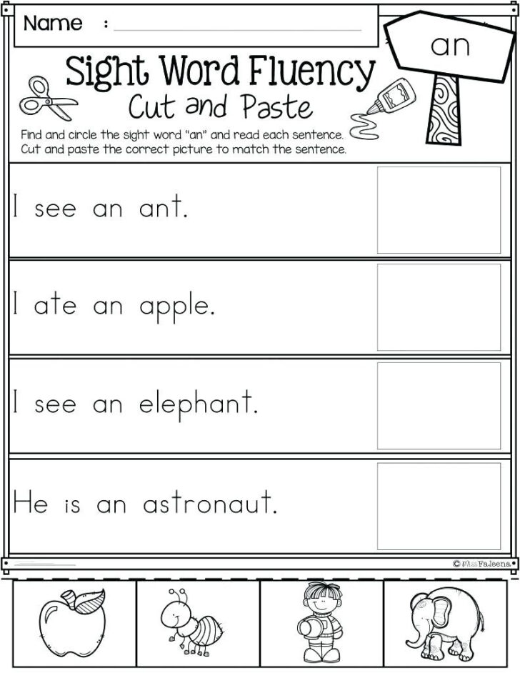 Printable Language Arts Worksheets For Kindergarten