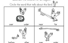Kindergarten Positional Words Worksheet Positional Words Kindergarten