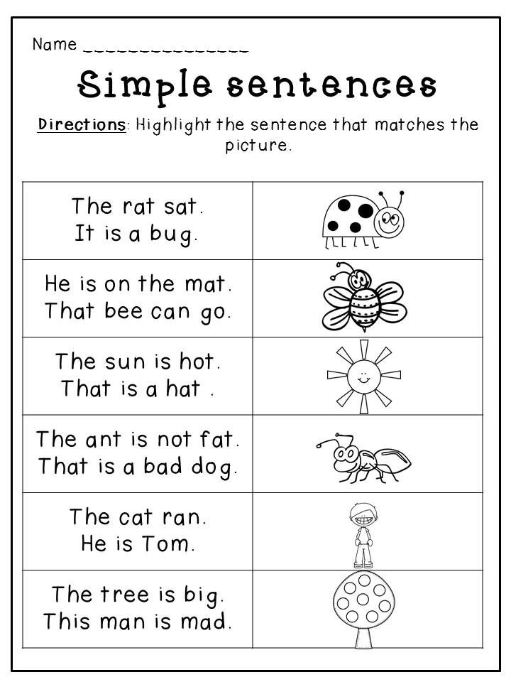 Language Worksheet For Kindergarten