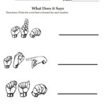 Kindergarten Worksheets Worksheets Sign Language