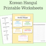 Korean Hangul Practice Printable Worksheets Language Learning Studying