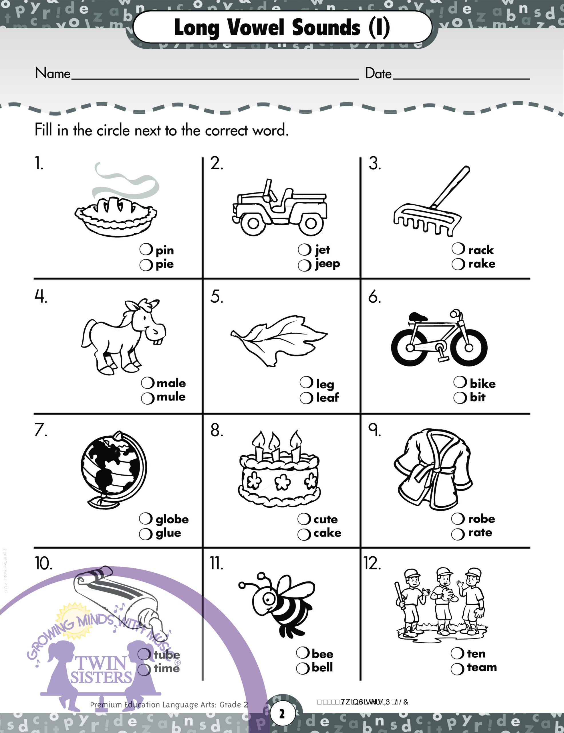 Language Arts Grade 2 Vowel Digraphs And Diphthongs Twin Sisters