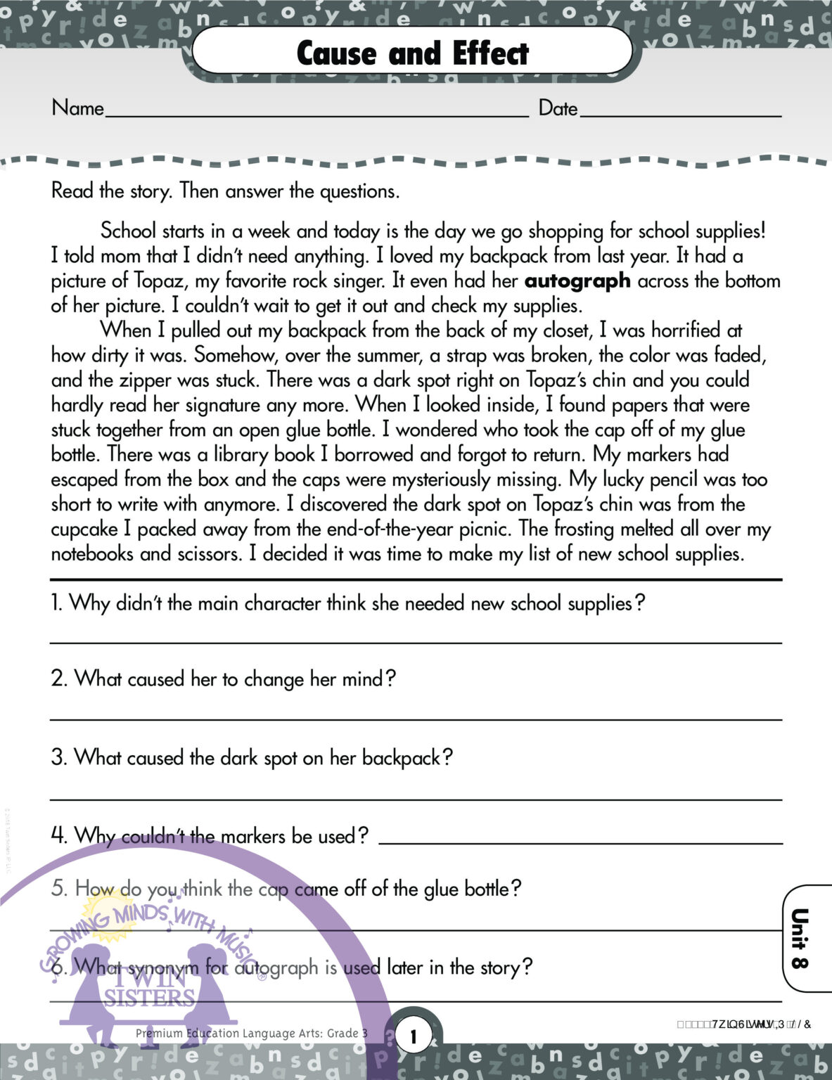 Language Arts Comprehension Worksheets | Language Worksheets