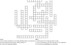 Language Arts Vocabulary Crossword Puzzle WordMint