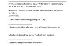 Learning Irony Worksheet Figurative Language Worksheet Language