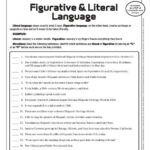 Literal And Nonliteral Language Worksheets 99Worksheets