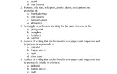 Literary Elements Test Worksheet