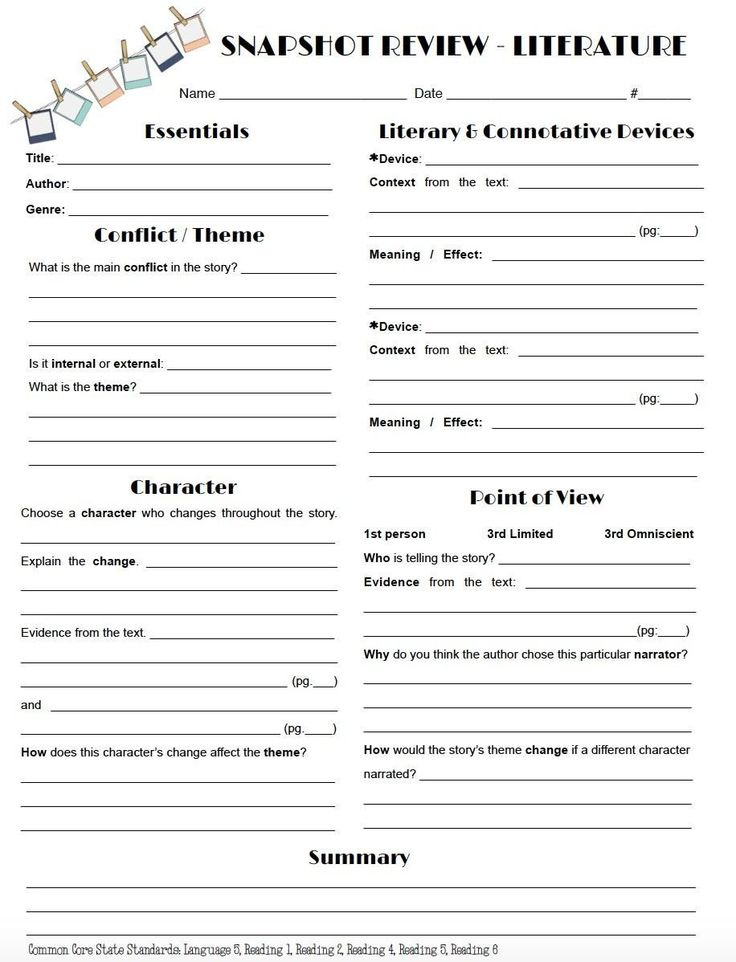 Literary Elements Worksheets High School Review Literature In A Snap 