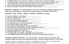 Literature Figurative Language More Practice Worksheet