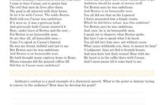 Mark Antony s Oration From Julius Caesar 9th 10th Grade Passages