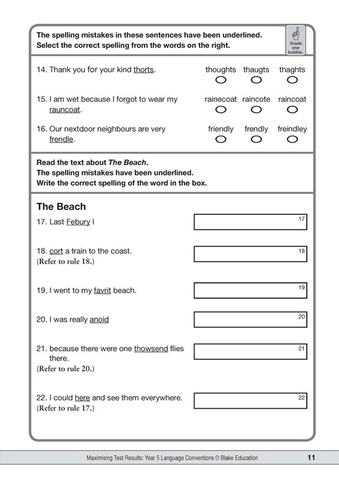 Maximising Test Results NAPLAN Style Literacy Year 5 Language 