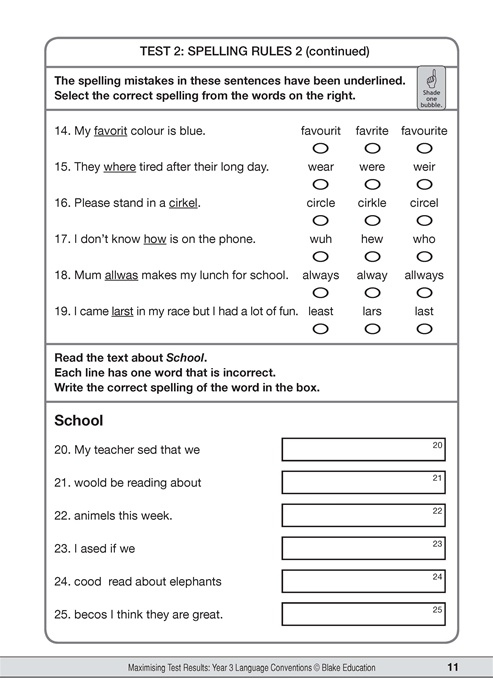 Maximising Test Results NAPLAN Style Literacy Years 3 Language 