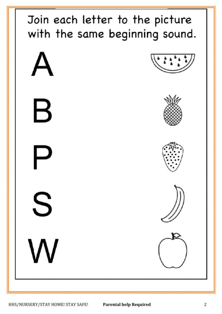 Nursery Alphabet Phonics Worksheet Language Worksheets