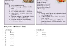 Order The Recipe Worksheet