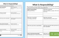 Personal Responsibility Worksheet Img brah
