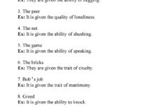 Personification Worksheet 3 Answers