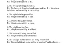 Personification Worksheets Answers Personification Worksheet 8