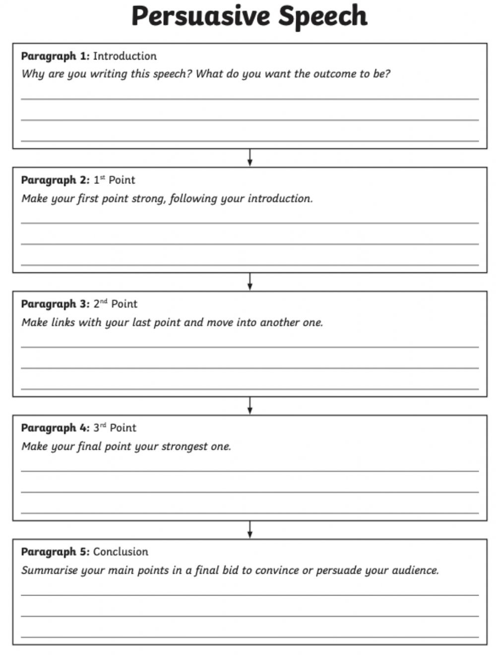 Persuasive Speech Worksheet