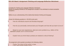 Phi 105 Week 5 Assignment Thinking And Language Reflection Worksheet By