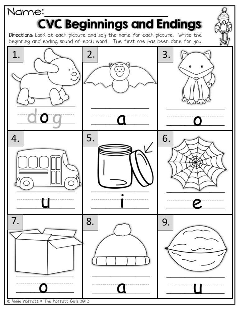 Beginner Kindergarten Language Arts Worksheets | Language Worksheets