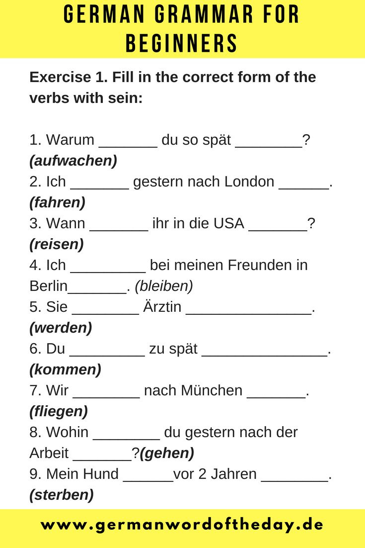 Free German Language Worksheets | Language Worksheets