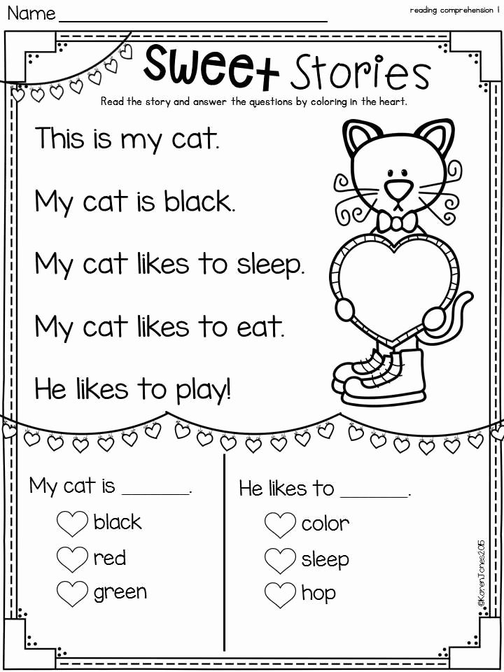 Printable Worksheets For Kindergarten Reading Reading Comprehension 