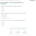 Quiz Worksheet Bias Language Differences In Assessments Study