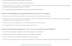 Quiz Worksheet Figurative Language In I Have A Dream Study