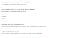 Quiz Worksheet Figurative Language In Night Study