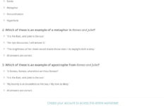 Quiz Worksheet Figurative Language In Romeo And Juliet Study