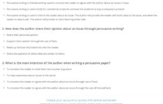 Quiz Worksheet Persuasive Text Study