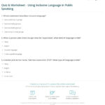 Quiz Worksheet Using Inclusive Language In Public Speaking Study