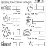 Reading Sentences For Kindergarten Worksheets Kindergarten Language
